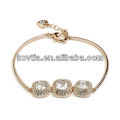 Alibaba charm alloy plated 18k gold crystal bio magnetic leather bracelet